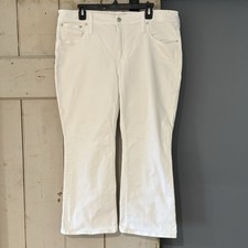 Madewell Women  s White Denim Flared Mid Rise Kick Out Jeans Size 33