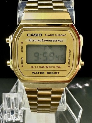Casio A168WG-9 Unisex Digital Classic Retro Stainless Steel Gold Watch