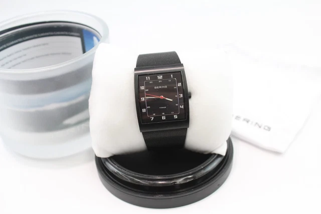 19 Bering Black Titanium Watch Quartz Boxed WORKING