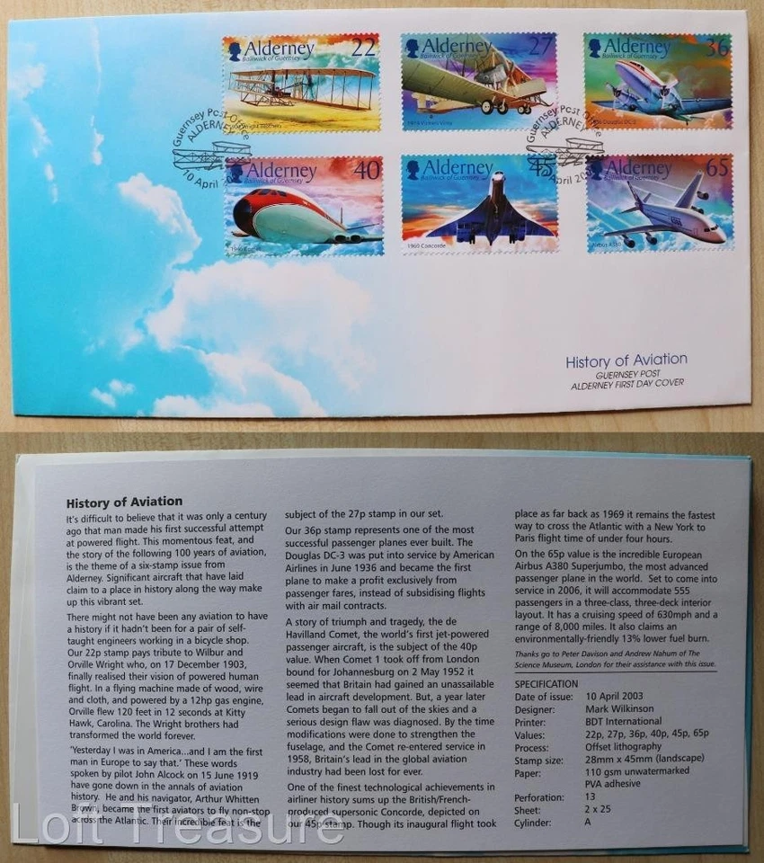 Alderney Stamps: "Aviation History" First Day Cover 2003 - Image 2 of 3
