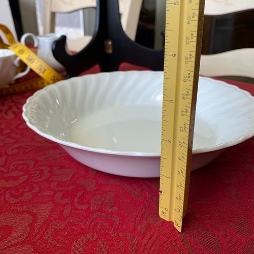 VTG Nichinan La Seine White Hostess Vegetable Bowl Japan Embossed Swirl Scallope - Picture 6 of 7