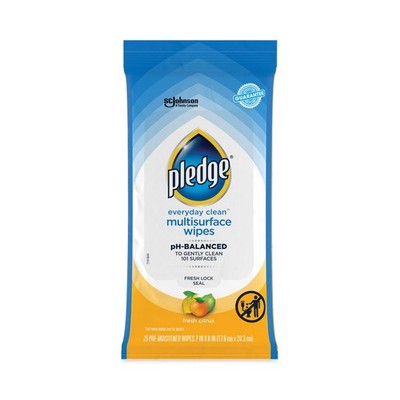 Pledge 336274 7'' x 10'' Multi-Surface Cleaner Wipes - Fresh Citrus (12 PK/CT) New