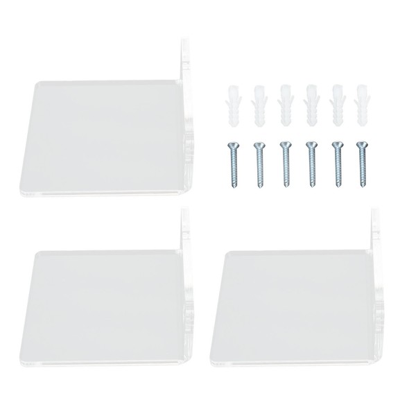 3X Clear Acrylic Display Rack Wall Mounted Floating Shelf For Home Toys Pott Set-image