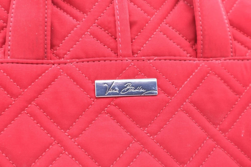 Vera Bradley Rojo Acolchado Colgante Organizador de Viaje Cosméticos Artículos de Aseo Estuche 11x9" Foto 2 de 4