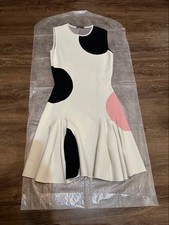 Alexander McQueen Dress M Non-functioning White Black Pink Color Block Design