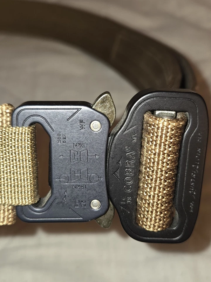 Cinturón táctico azul Alpha Gear para hombre 42 estilo Cobra Pro militar marrón EE. UU. Foto 4 de 4