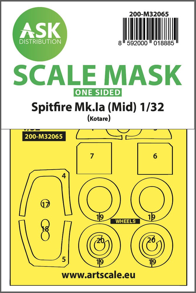 Art Scale Kit 200-M32065 - 1:32 Spitfire Mk.Ia (Mid) One-Sided Express Fit And S