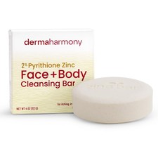 DermaHarmony 2 Pyrithione Zinc Face  Body Bar non-soap - Unscented - 4 oz