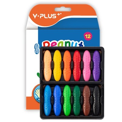 YPLUS Peanut Crayons for Kids, 12 Colors 1 Count (Pack of 12), 12colors 