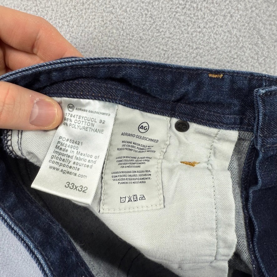 AG Adriano Goldschmied Jeans men's 33x32 FITS 32x27 Blue Denim 360 Dark Everett thumbnail 7