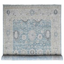 12'x15'1" Blue Supple Collection Oushak Design Hand Knotted Wool XL Rug 10560