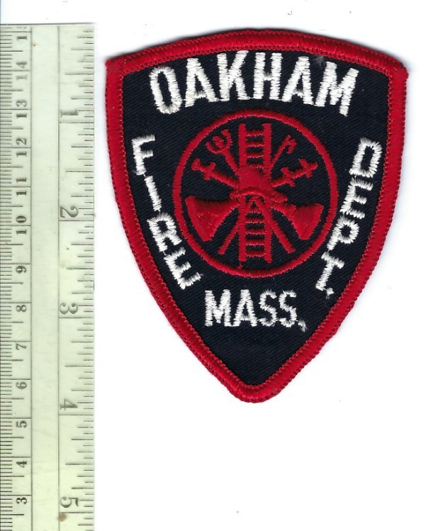 Oakham (Worcester County) MA Massachusetts Fire Dept. patch - NEW! *CHEESECLOTH