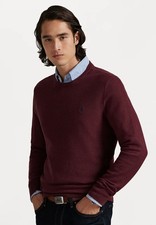 NWT Vintage Polo Ralph Lauren Mens Maroon Red Pony Logo Pullover Sweater Size M