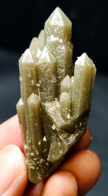 31.6g Top Lemon Green Backbone Quartz Crystal Cluster Specimen Mongolia