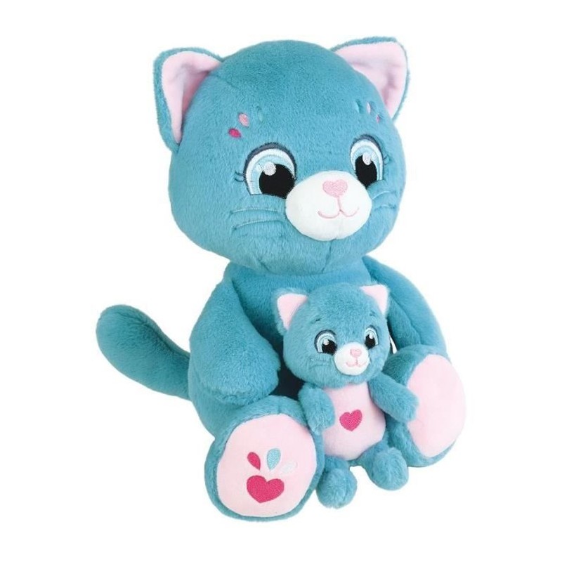 Peluche maman chat interactive JEMINI TOONIES avec son bébé 26 cm
