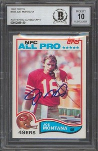 49ers Joe Montana Signed 1982 Topps #488 Card Auto Graded 10! BAS Slabbed