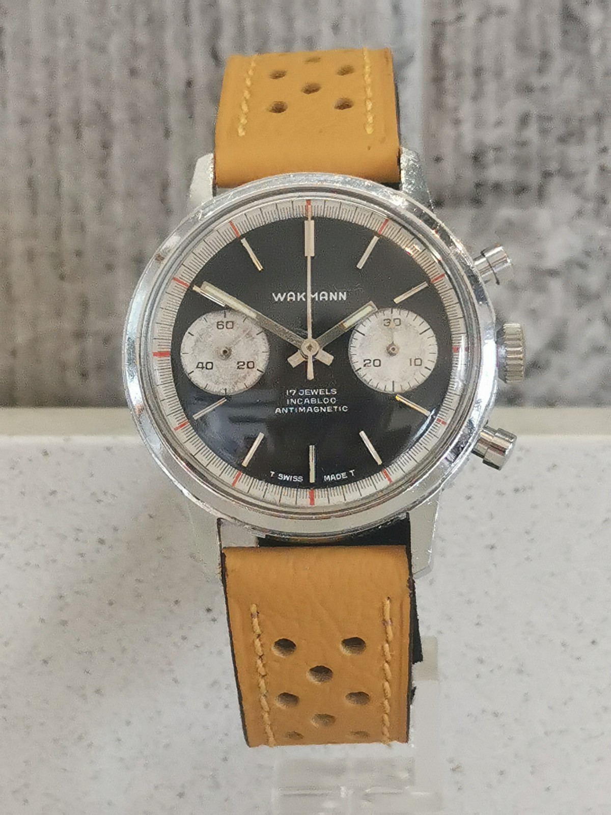 Wakmann Vintage Panda Dial Chronograph 1960 Cal. Valjoux 7733 SERVICED