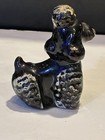 Vintage Black Poodle Dog Figurine Handpainted 3” tall redware clay Japan — photo 3