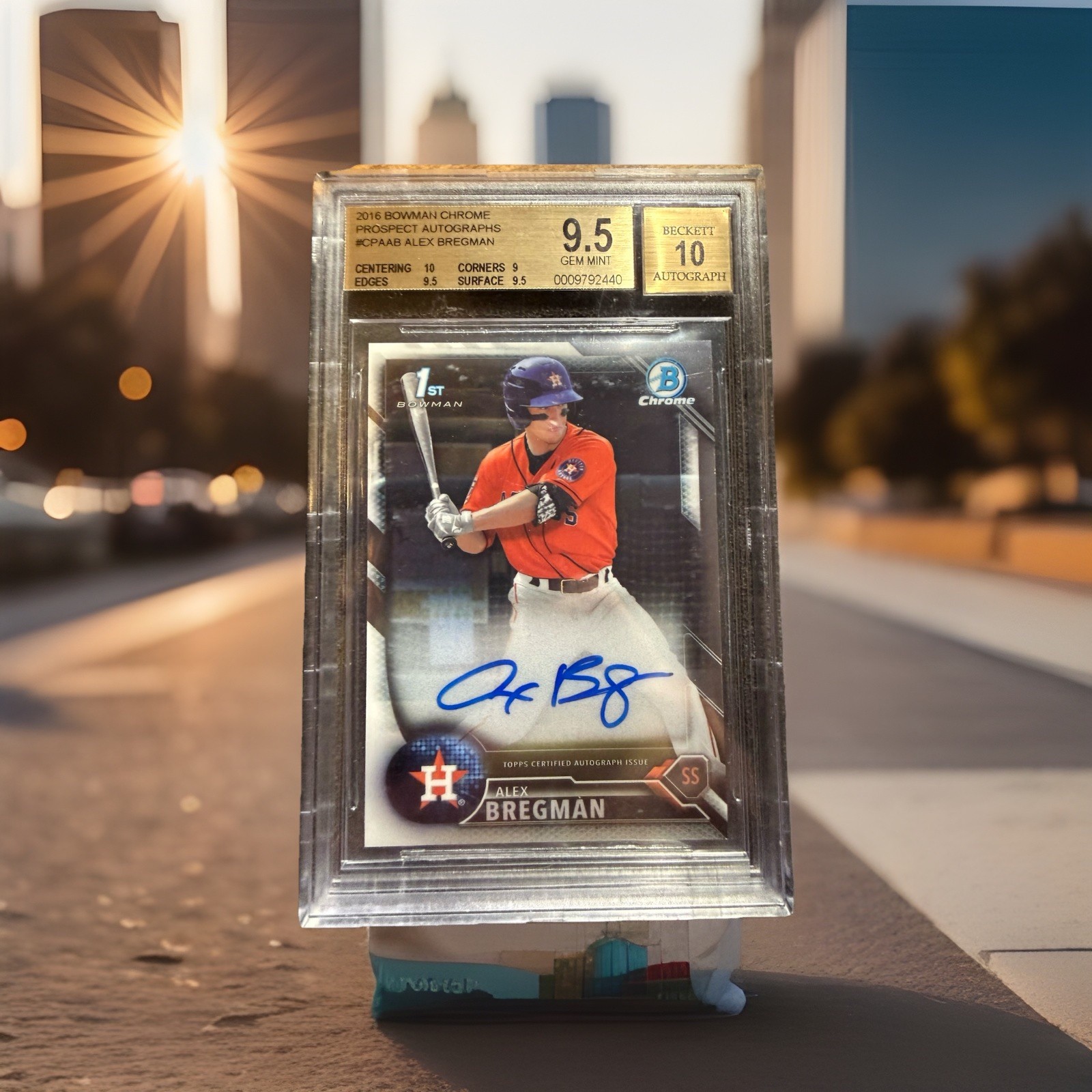 Alex Bregman 2016 Bowman Chrome RC ROOKIE PROSPECT AUTO ON CARD BGS 9.5 GEM 1ST