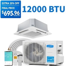 12000 BTU 24 SEER2 Ceiling Cassette Ductless ...