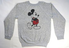 1980s Vintage Sweatshirt Heather Gray Mickey Mouse Disney Casuals Tag USA