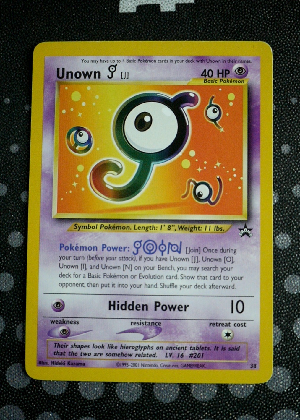 Unown [J] Pokemon WoTC Promo WOTC-P #38/53 Lightly Played