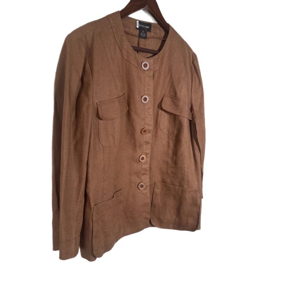 Chaqueta Blazer Focus 2000 100% Lino Transpirable Cápsula Bolsillos Abotonados Talla 12 Foto 2 de 4