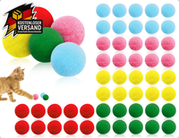 50 StüCk Katzenspielzeug,Kleine KatzenbäLle,Weiche Pompoms,FilzbäLle,Filzkugeln,