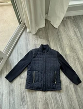 Johnston & Murphy Men's Black Zip Down Jacket Size-M