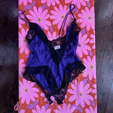 Vintage Victoria  s Secret Gold Label Purple Teddy L Bodysuit