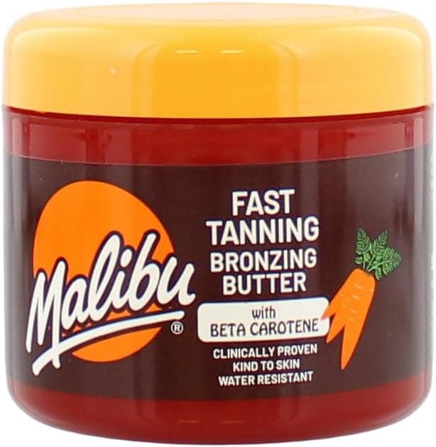 Malibu Sun Bronzing Fast Tanning Body Butter, Tan Accelerator with Beta Caroten