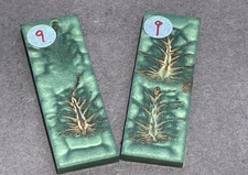 Knife Scales - Bookmatched EverGreen Resin with Stabilized Pine Cones - PNW