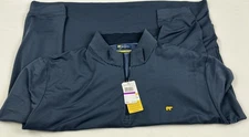 NEW Jack Nicklaus Men 2XL Navy Stripe 1/4 Zip Pullover Stretch Bear Logo $75