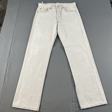 Vintage Levis 501 Jeans Button Fly Denim Light Gray USA 32x31 Flaw