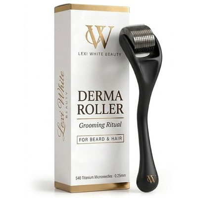 Derma Roller for Beard & Scalp Men  540 Precision Titanium Microneedle Tool f...