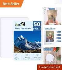 Quality 3.5x5 Inkjet Photo Paper - 50 Glossy Sheets, Perfect for Photos & Menus