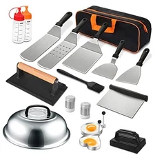 18PCS Griddle Accessories Kit, Flat Top Grill Accessories Rectangle Bacon Press