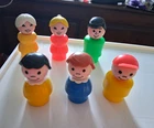 Vintage Fisher-Price Little People Family Peg Figures Lot of 6 Ages 1-5 Years