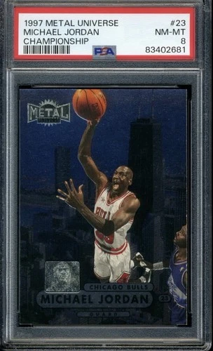 1997 METAL UNIVERSE MICHAEL JORDAN CHAMPIONSHIP #23 PSA 8 NM-MT