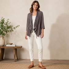 PRAIRIE UNDERGROUND Cardigan Jacket SMALL 100%Organic Cotton Open Front USA MADE