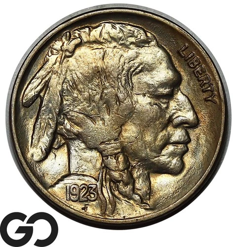 1923 Buffalo Nickel, Album Toner, Near Gem BU++ Better Date