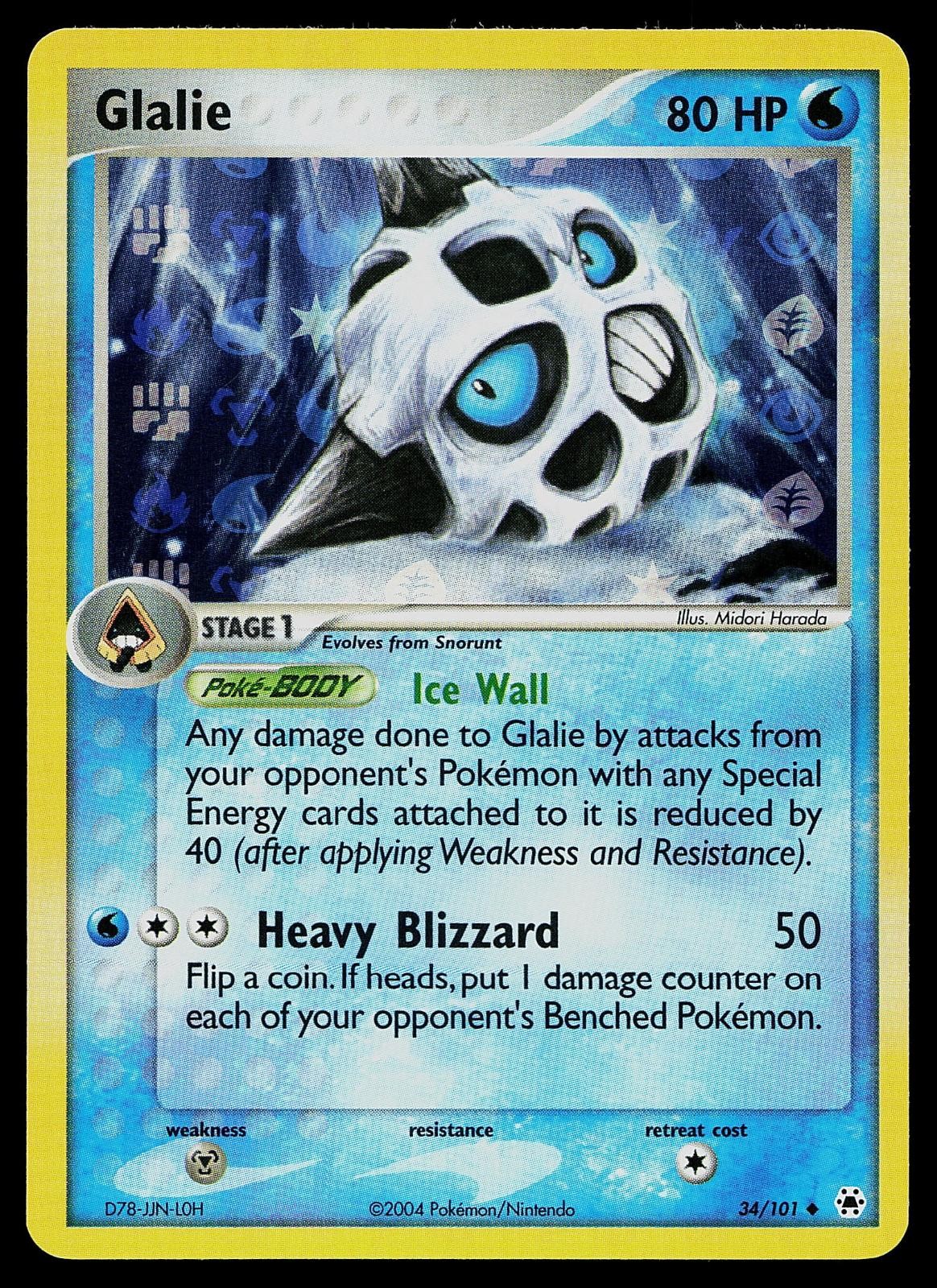 Pokemon Card - Glalie Hidden Legends 34/101 Reverse Holo Uncommon