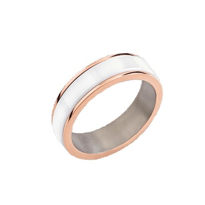 Ring von BOCCIA TITANIUM aus Titan mit weißer Kaltemail-Einlage