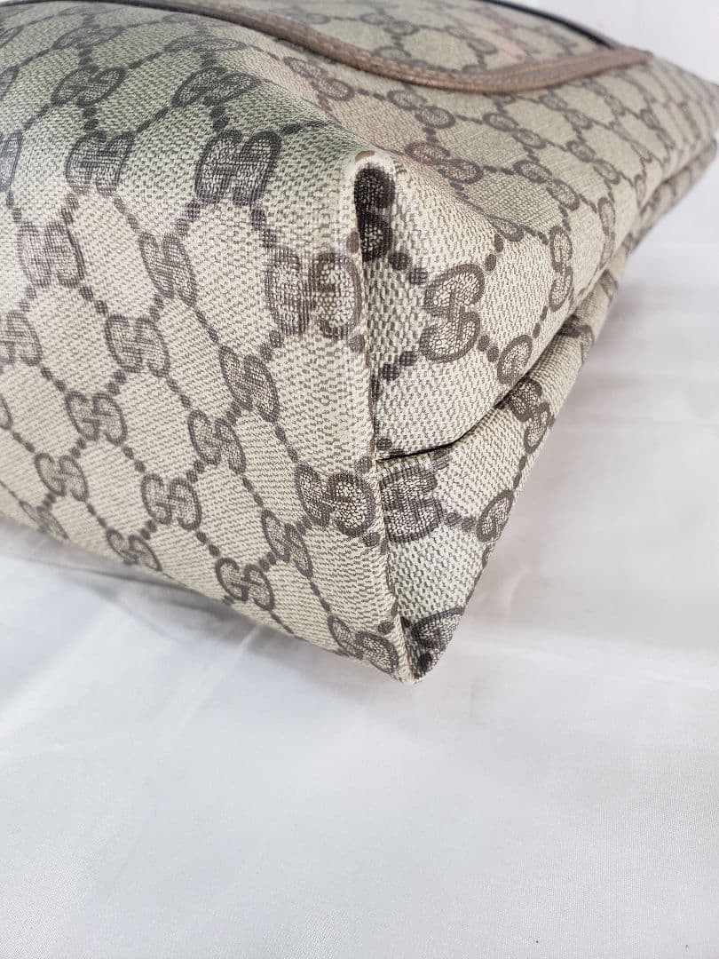 GUCCI Vintage Sherry Line GG Supreme Tote Bag B-013 Used Leather 37cm thumbnail 6