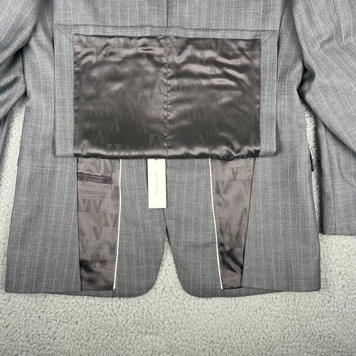 NWT VERSACE COLLECTION Gray Pinstripe 2 Button Wool Suit 40L (EU 50) - Picture 11 of 24