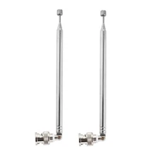 2Pcs 7-Sections Telescopic Antenna BNC Connector For Radio Scanner/VHF/UHF/AM/FM