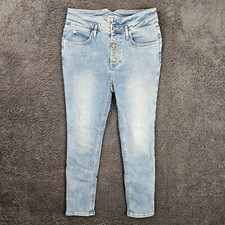 Free People We The Free Skyline Skinny Button Fly Jeans Women  s Size 29 Blue