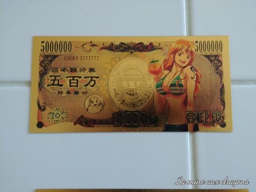 Billet Yen gold doré One Piece Nami card rare Collector Idée cadeau Gift - Photo 1/1