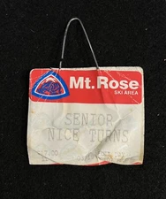 MT. ROSE 3/19/1995 Skiing Ski Lift Ticket Pass NEVADA Resort Travel Souvenir