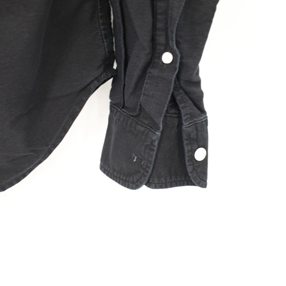 Band of Outsiders Shirt Mens 2 Cotton Black Long Sleeve Button Down Made in USA - Image 2 of 4